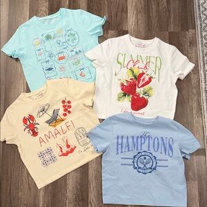 Bundle of Shaded Pink Girls Summer Crop Shirts